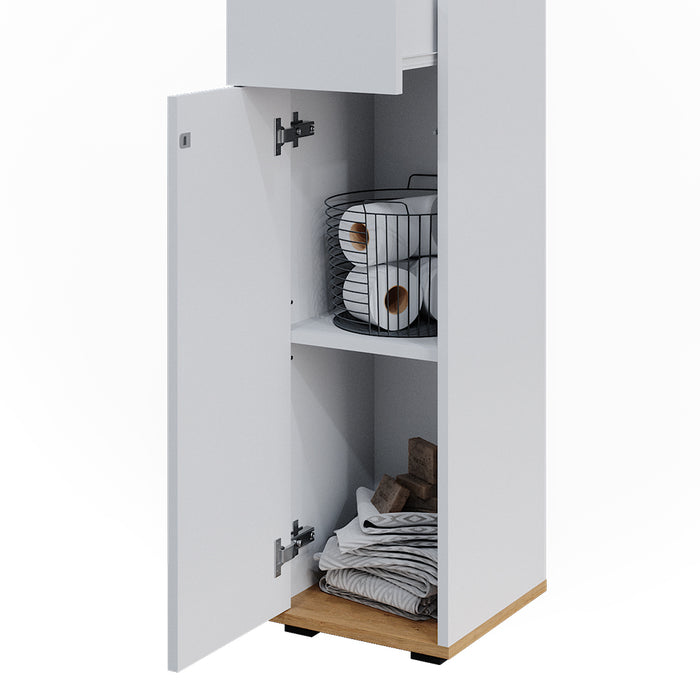 Vicco Mobiletto midi Bianco/Artisan 30 x 97 cm con cassetto