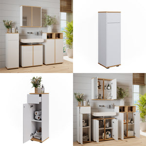 Vicco Mobiletto midi Bianco/Artisan 30 x 97 cm con cassetto