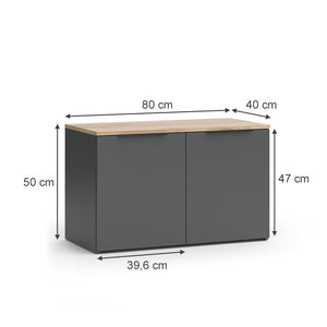 Vicco Credenza Antracite 80 x 50 cm con 2 porte