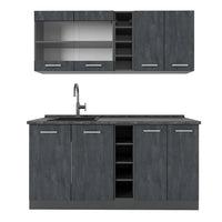 Vicco Cucina completa Calcestruzzo nero/antracite 160 cm PL Antracite