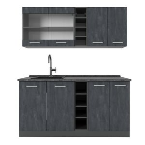 Vicco Cucina completa Calcestruzzo nero/antracite 160 cm PL Antracite