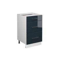 Vicco Mobiletto base per cucina Blu scuro lucido 50 cm senza piano di lavoro