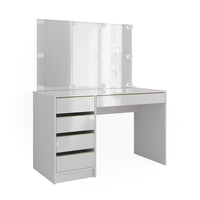 Vicco Tavolo da toilette Bianco/Oro 55 cm con illuminazione a LED