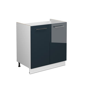 Vicco Mobile lavello cucina Blu scuro lucido 80 cm senza piano di lavoro