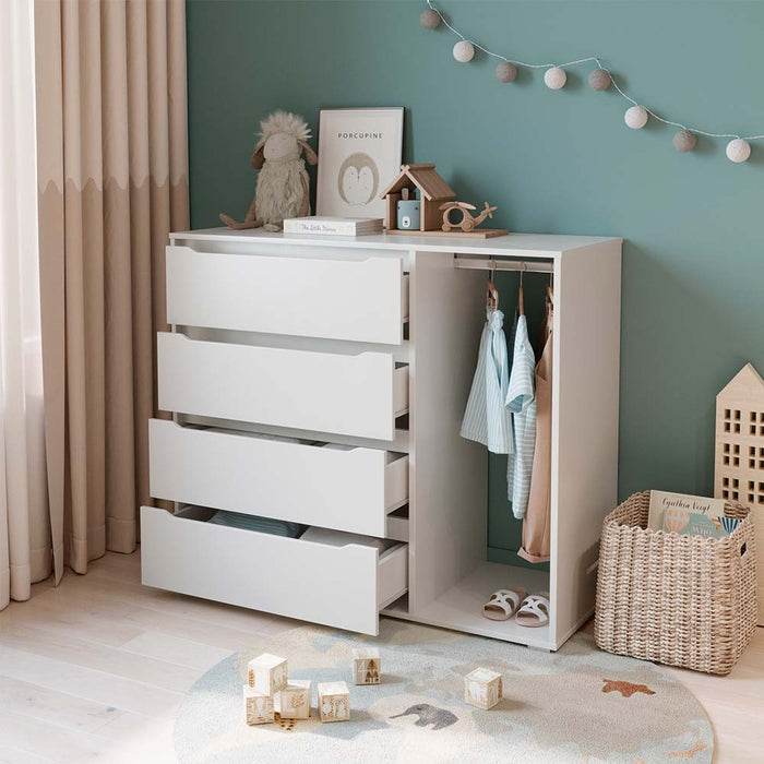 Vicco Guardaroba per bambini Bianco 120 x 101.9 cm con 4 cassetti