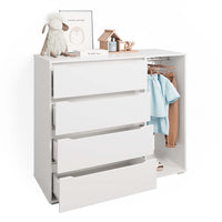 Vicco Guardaroba per bambini Bianco 120 x 101.9 cm con 4 cassetti
