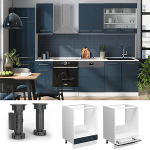 Vicco Armadi da cucina  Blu scuro lucido 60 cm , PL Antracite