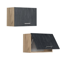 Vicco Pensile da cucina Calcestruzzo nero 60 cm Piatto