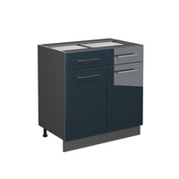 Vicco Mobili da cucina Blu scuro lucido 80 cm senza piano di lavoro