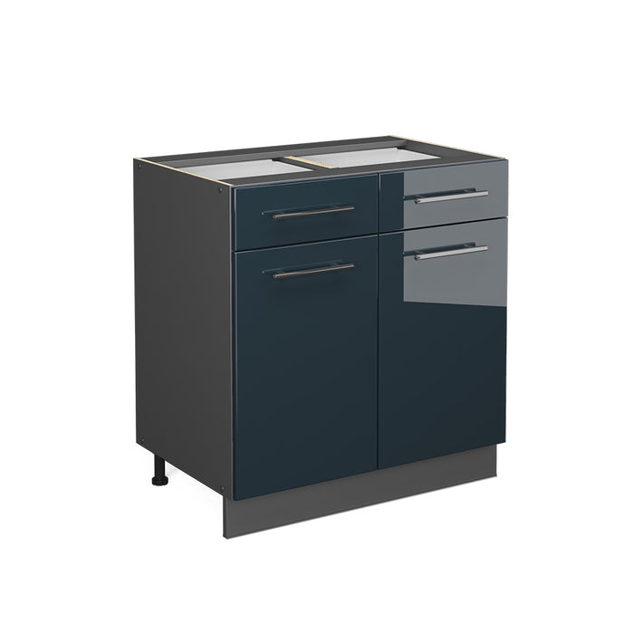 Vicco Mobili da cucina Blu scuro lucido 80 cm senza piano di lavoro