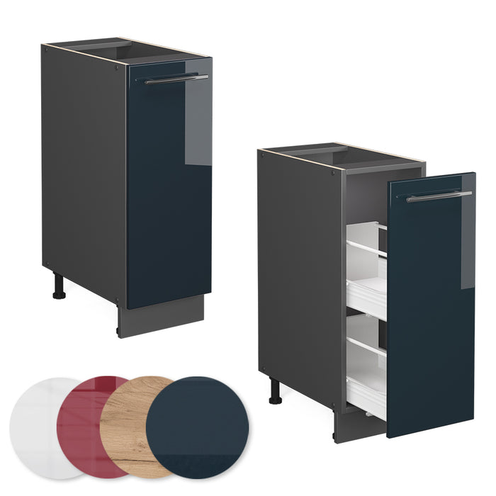 Vicco Mobili dispensa  Blu scuro lucido 30 cm senza piano di lavoro