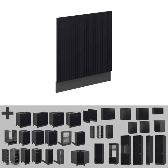 Vicco Pannello frontale Nero a righe 60 cm senza piano di lavoro