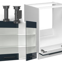 Vicco Cucina angolare completa Blu scuro lucido/bianco 287 x 227 cm , PL Marmo