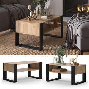 Vicco Tavolino da salotto Quercia dorata 92 x 52,4 cm con ripiano