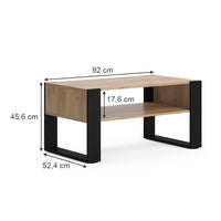 Vicco Tavolino da salotto Quercia dorata 92 x 52,4 cm con ripiano