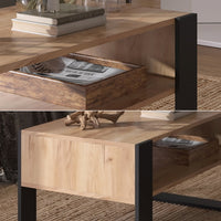 Vicco Tavolino da salotto Quercia dorata 92 x 52,4 cm con ripiano