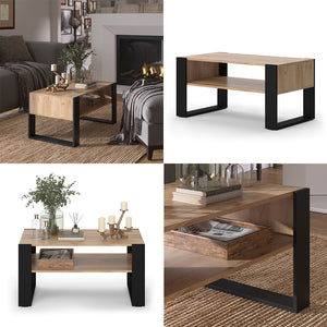 Vicco Tavolino da salotto Quercia dorata 92 x 52,4 cm con ripiano