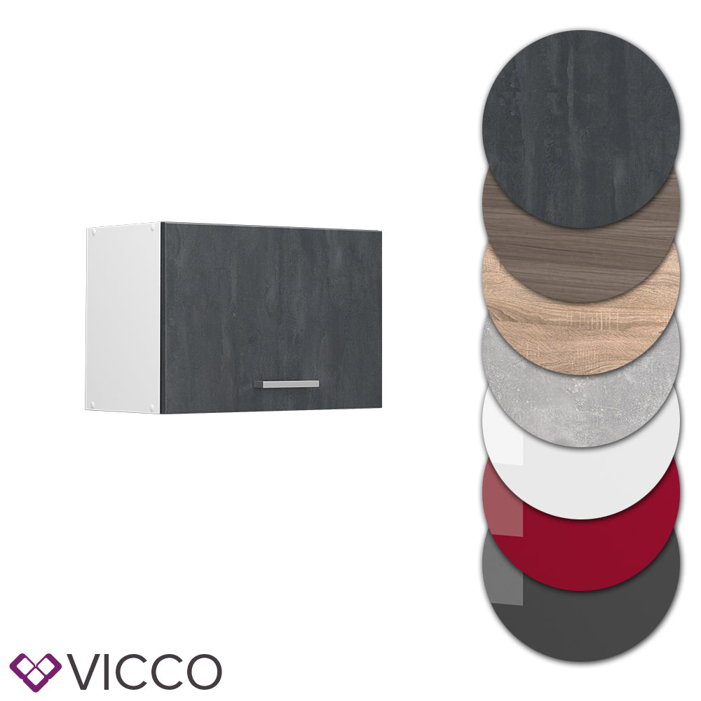 Vicco Pensile da cucina Calcestruzzo nero 60 cm Piatto