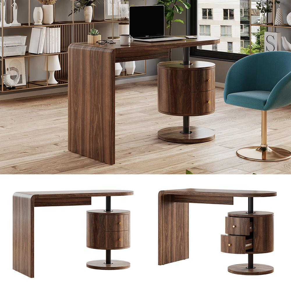 Vicco Scrivania Rovere rustico 120 x 50 cm con 2 cassetti