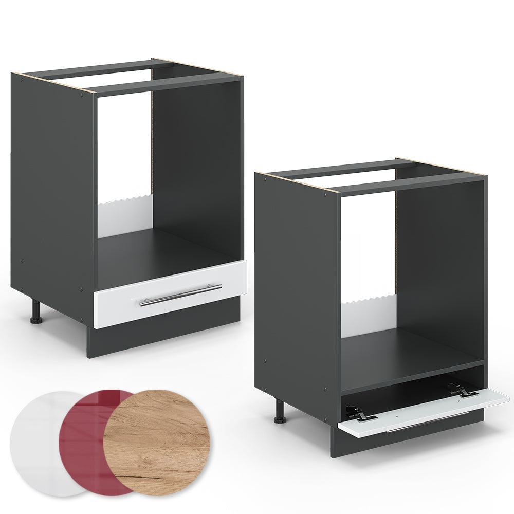 Vicco Mobile per forno da incasso Bianco lucido 60 cm , PL Rovere