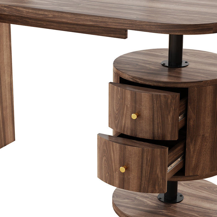 Vicco Tavolino da toilette Rovere rustico 120 cm con 2 cassetti