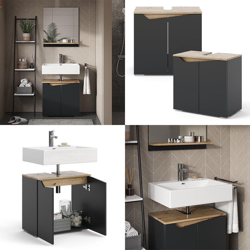 Vicco Mobiletto per lavabo Antracite 60 x 57.5 cm con 2 porte