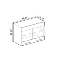 Vicco Mobile da cucina in vetro Rovere artigianale 80 cm