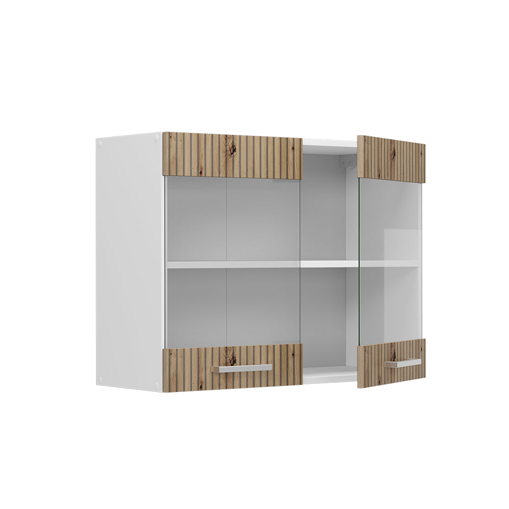 Vicco Mobile da cucina in vetro Rovere artigianale 80 cm