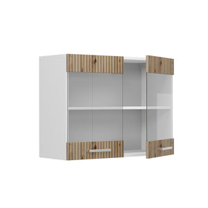 Vicco Mobile da cucina in vetro Rovere artigianale 80 cm