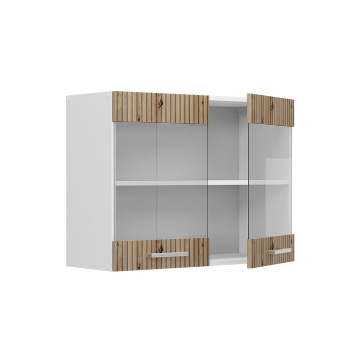 Vicco Mobile da cucina in vetro Rovere artigianale 80 cm