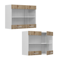 Vicco Mobile da cucina in vetro Rovere artigianale 80 cm