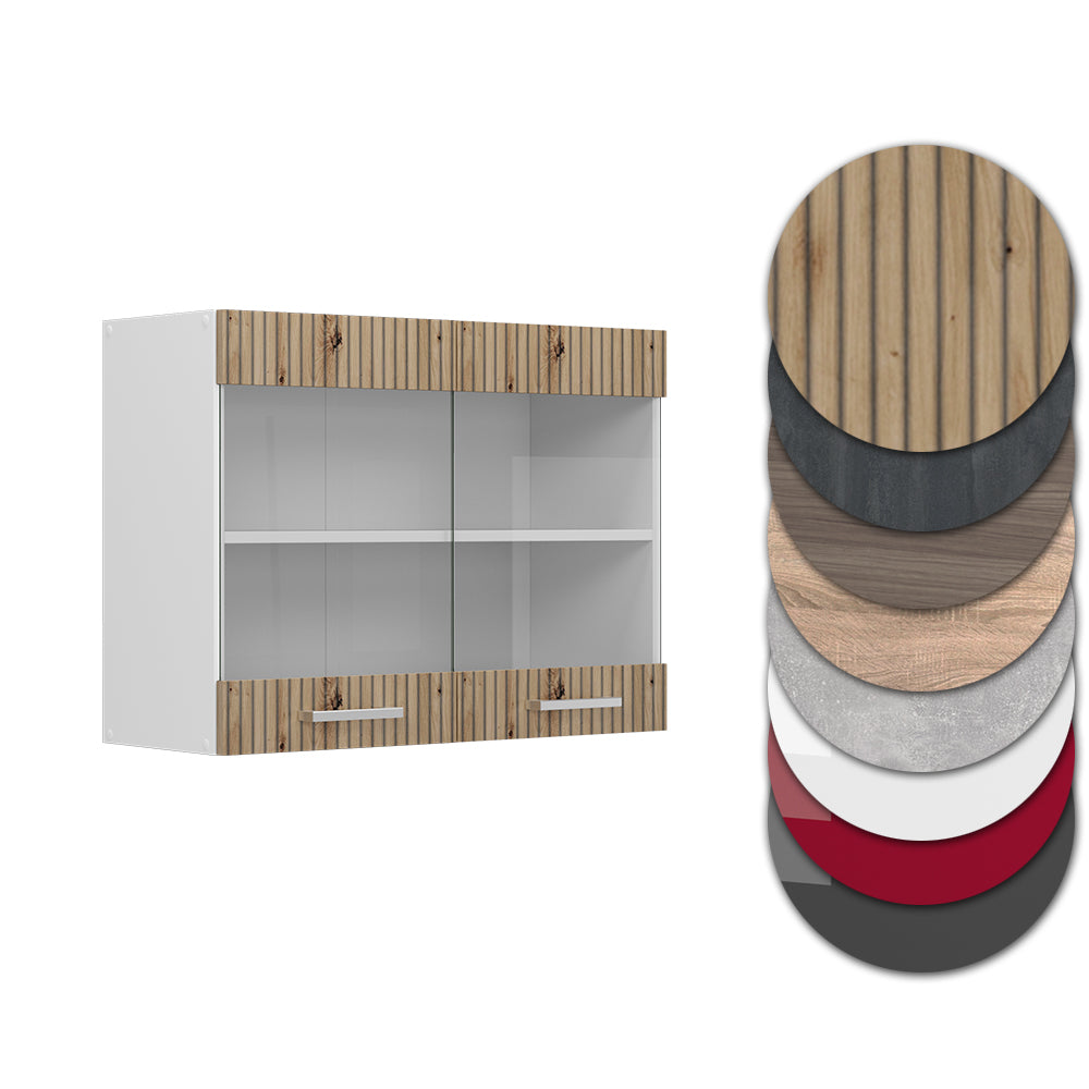 Vicco Mobile da cucina in vetro Rovere artigianale 80 cm