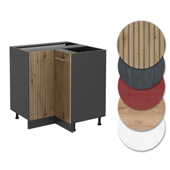Vicco Mobile ad angolo cucina Rovere artigianale 75.6 cm , PL Marmo