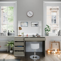 Vicco Tavolino da toilette Grigio 120 cm con sgabello