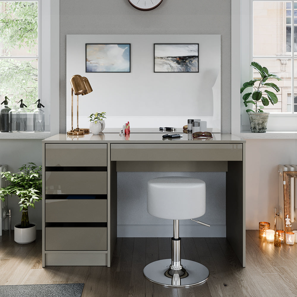 Vicco Tavolino da toilette Grigio 120 cm con sgabello