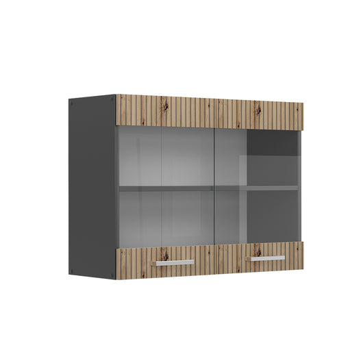 Vicco Mobile da cucina in vetro Rovere artigianale 80 cm