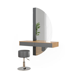 Vicco Tavolo da toilette Grigio 120 cm con illuminazione e sgabello