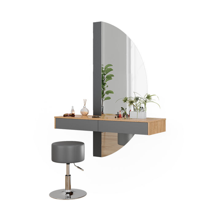 Vicco Tavolo da toilette Grigio 120 cm con illuminazione e sgabello