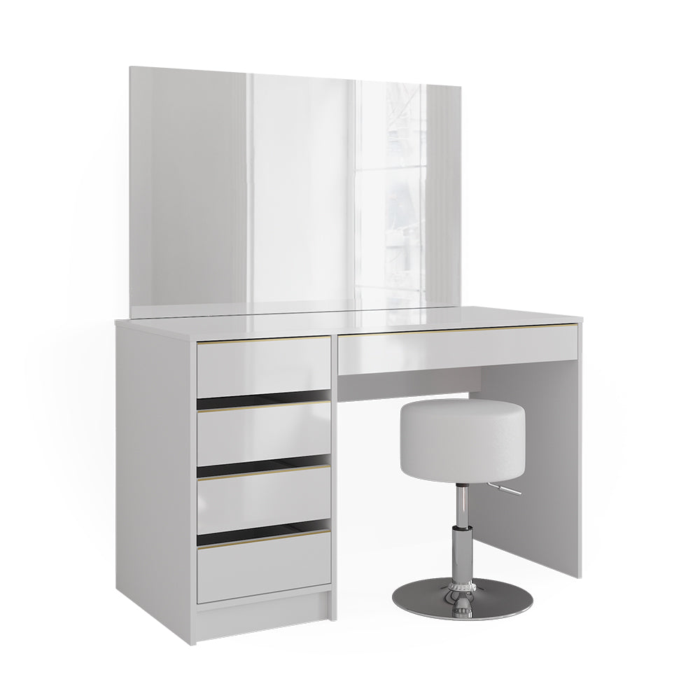 Vicco Set tavolino da toilette Bianco/Oro 55 cm con sgabello