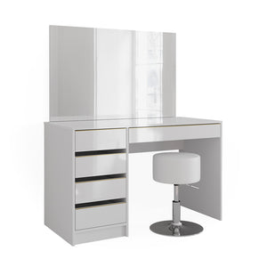 Vicco Set tavolino da toilette Bianco/Oro 55 cm con sgabello