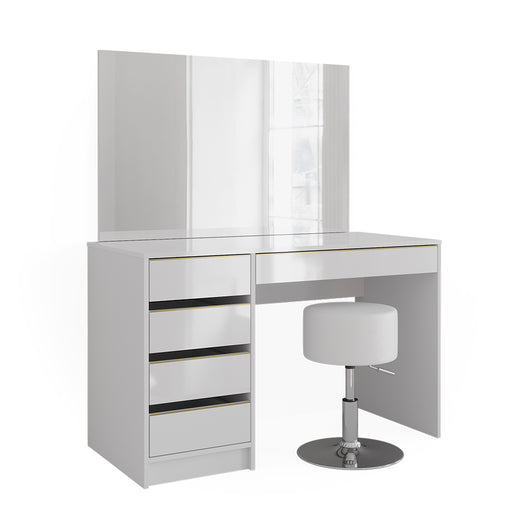 Vicco Set tavolino da toilette Bianco/Oro 55 cm con sgabello