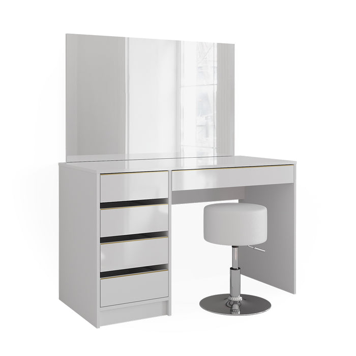 Vicco Set tavolino da toilette Bianco/Oro 55 cm con sgabello