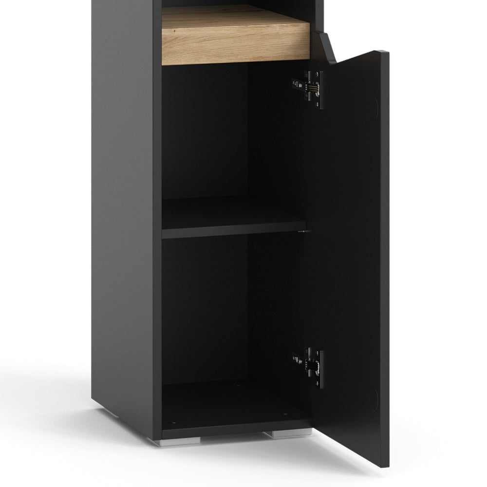 Vicco Armadio per il bagno Antracite 30 x 180 cm con porte e vani aperti