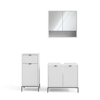 Vicco Set di mobili da bagno Bianco 3 pezzi, con cabinet midi