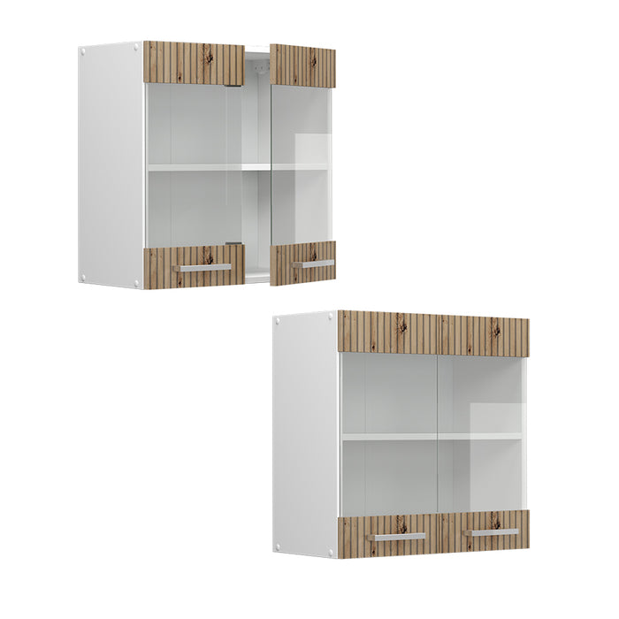Vicco Mobile da cucina in vetro Rovere artigianale 60 cm