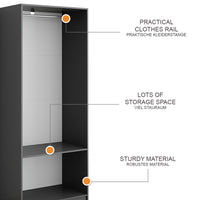Vicco Armadio Antracite 80 x 200 cm