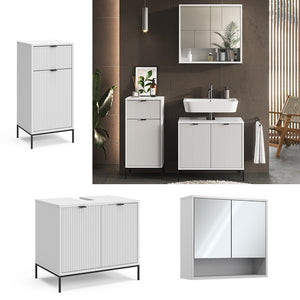 Vicco Set di mobili da bagno Bianco 3 pezzi, con cabinet midi