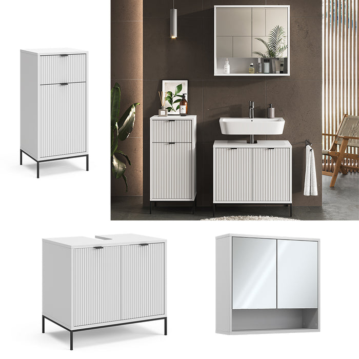 Vicco Set di mobili da bagno Bianco 3 pezzi, con cabinet midi