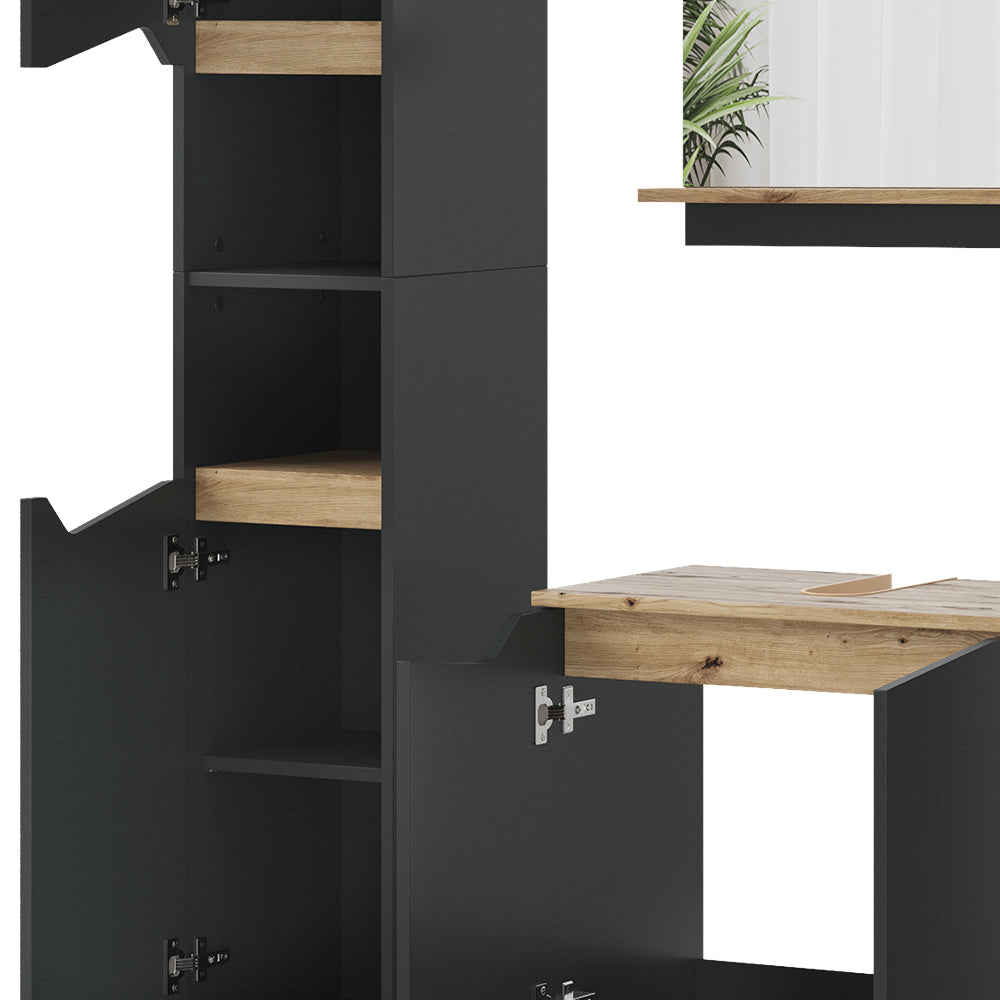 Vicco Combinazione di mobili da bagno Antracite 5 parti