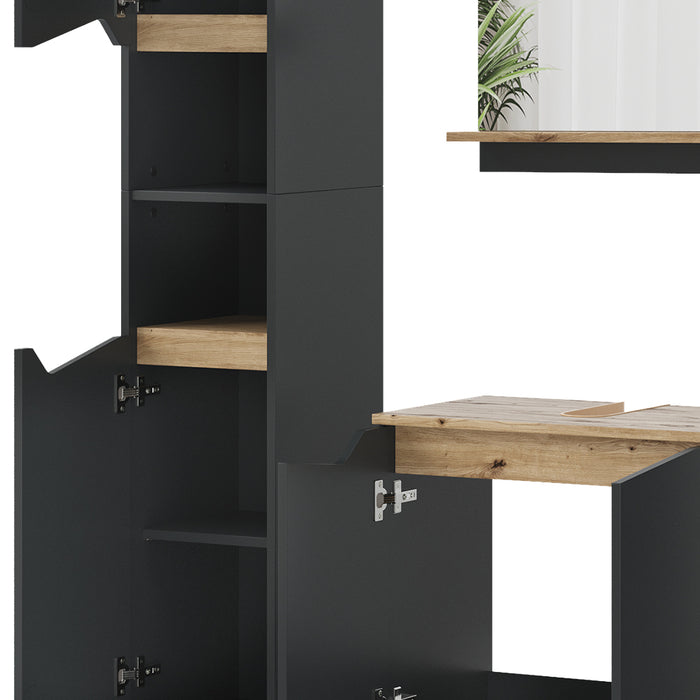 Vicco Combinazione di mobili da bagno Antracite 5 parti